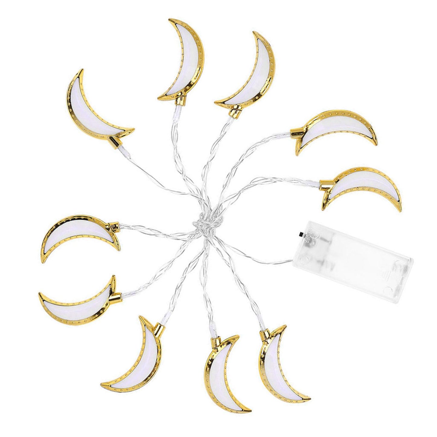 1.5M 10LED Moon String Light Ramadan Eid String Light Festival Decoration Light for Wedding Party V1294-YM0523-3119220029411