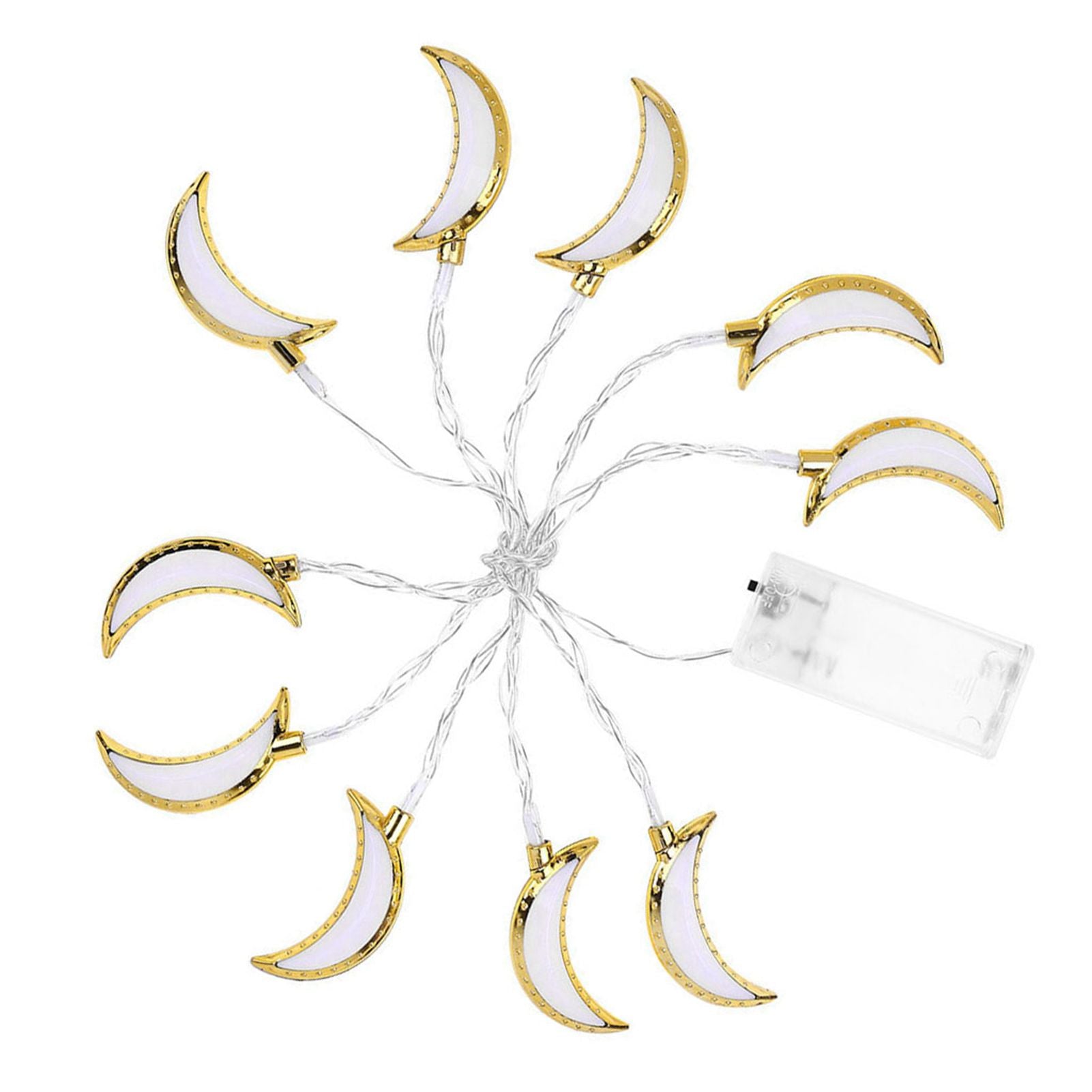 1.5M 10LED Moon String Light Ramadan Eid String Light Festival Decoration Light for Wedding Party V1294-YM0523-3119220029411