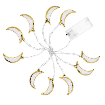 1.5M 10LED Moon String Light Ramadan Eid String Light Festival Decoration Light for Wedding Party V1294-YM0523-3119220029411