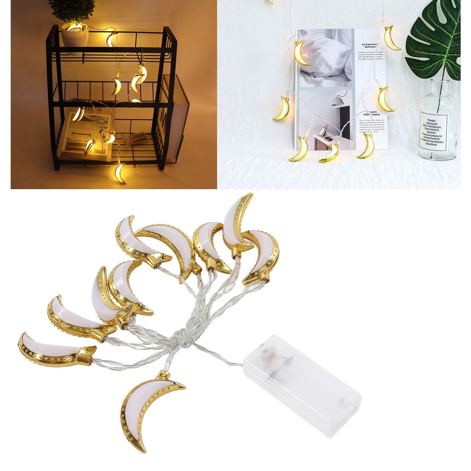 1.5M 10LED Moon String Light Ramadan Eid String Light Festival Decoration Light for Wedding Party V1294-YM0523-3119220029411