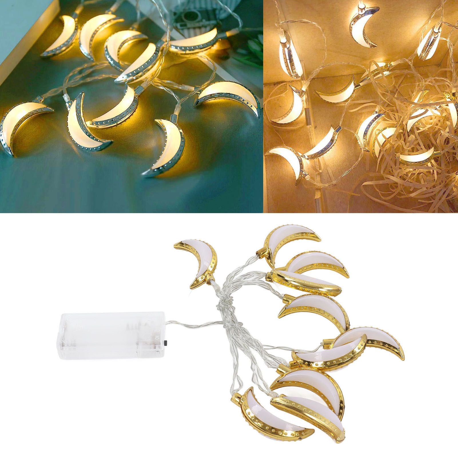 1.5M 10LED Moon String Light Ramadan Eid String Light Festival Decoration Light for Wedding Party V1294-YM0523-3119220029411