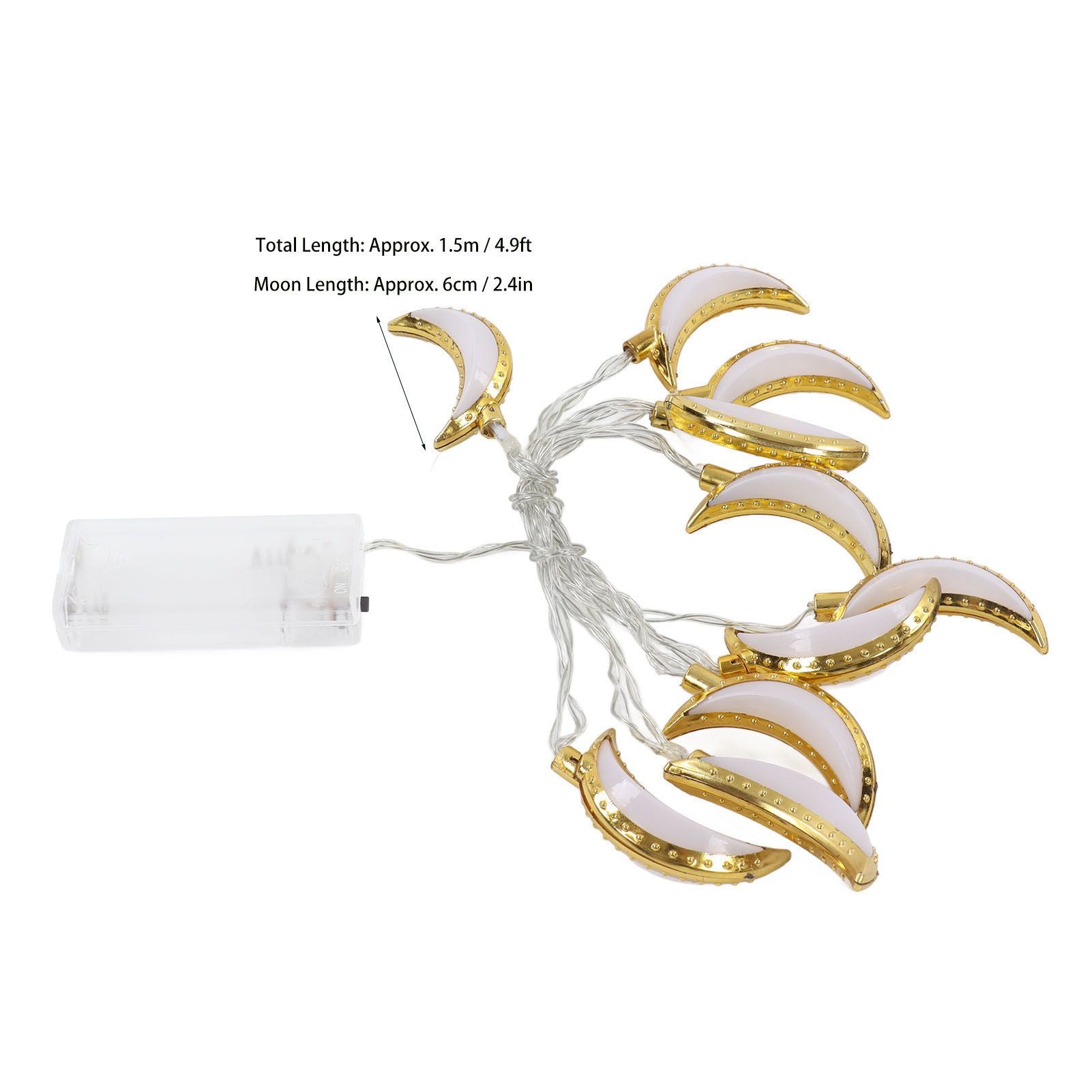 1.5M 10LED Moon String Light Ramadan Eid String Light Festival Decoration Light for Wedding Party V1294-YM0523-3119220029411