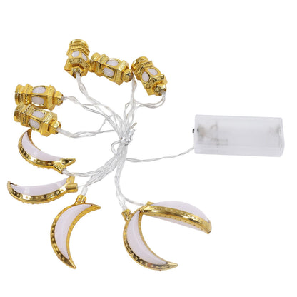1.5M 10LED Ramadan Light Moon Shaped Festival String Light Decorative Lamp for Party Bedroom Birthday V1294-YM0523-3119220029511
