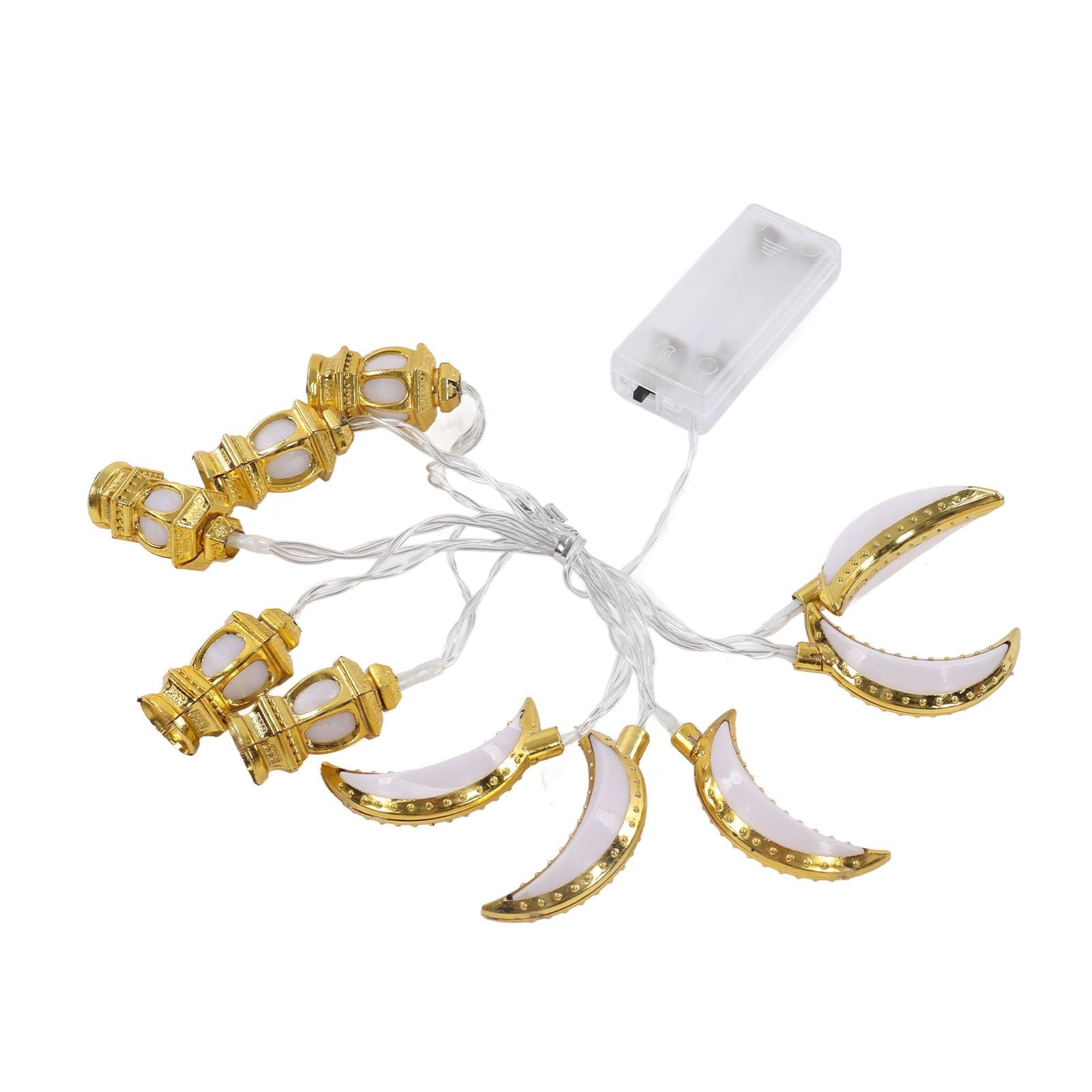 1.5M 10LED Ramadan Light Moon Shaped Festival String Light Decorative Lamp for Party Bedroom Birthday V1294-YM0523-3119220029511