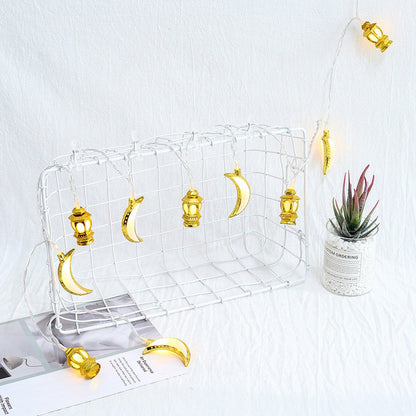1.5M 10LED Ramadan Light Moon Shaped Festival String Light Decorative Lamp for Party Bedroom Birthday V1294-YM0523-3119220029511
