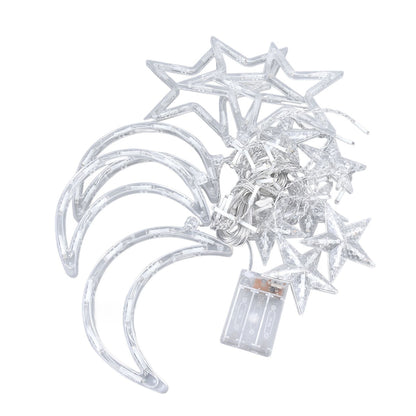 Star Moon Curtain String Lights Romantic Ambience Battery Powered 126 LED Ramadan Curtain Lights for Weddings V1294-YM0523-3119220030611