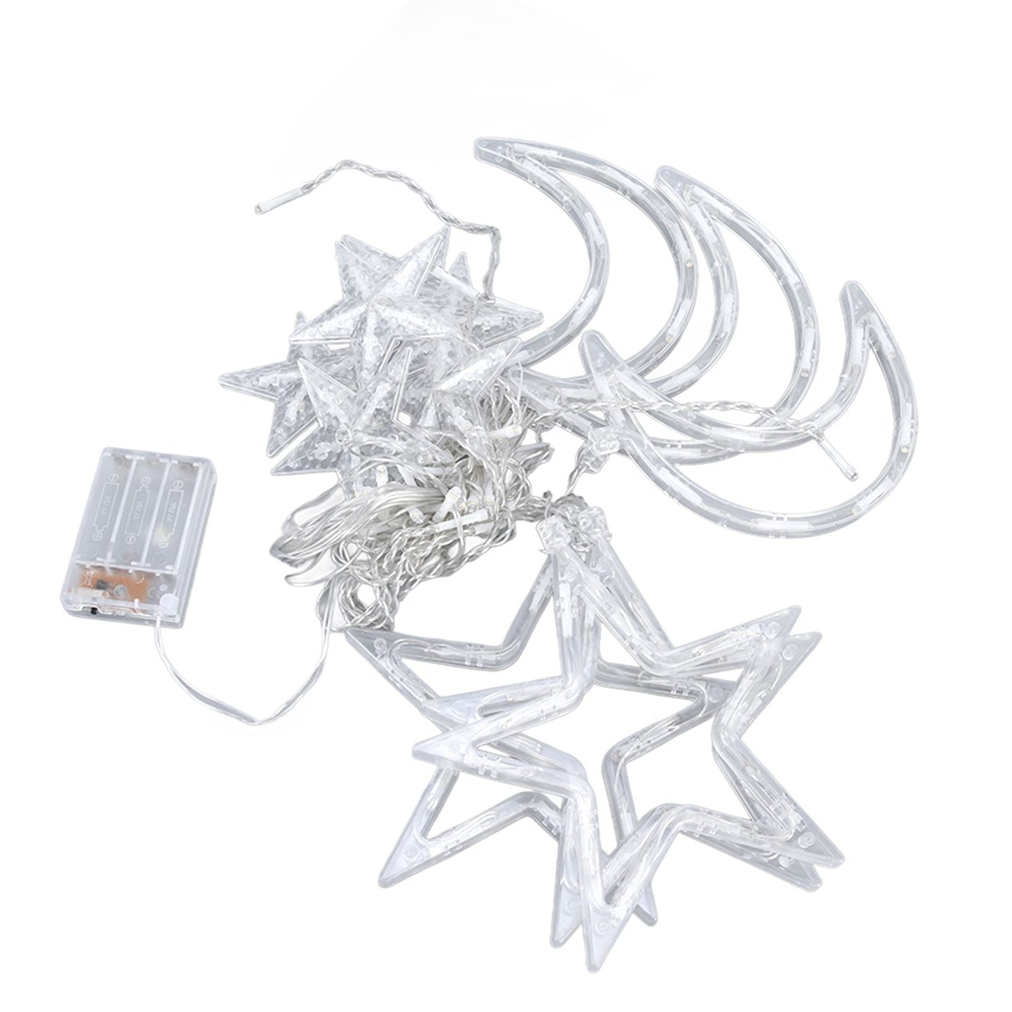 Star Moon Curtain String Lights Romantic Ambience 2 Lighting Modes 126 LED Ramadan Curtain Lights for V1294-YM0523-3119220030711