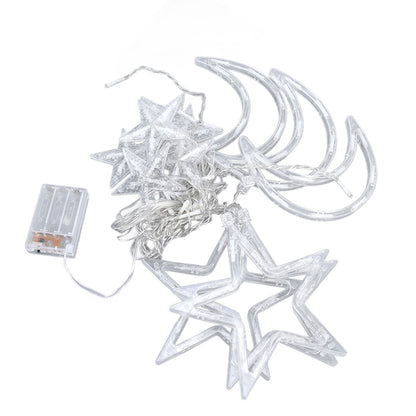 Star Moon Curtain String Lights Romantic Ambience 2 Lighting Modes 126 LED Ramadan Curtain Lights for V1294-YM0523-3119220030711