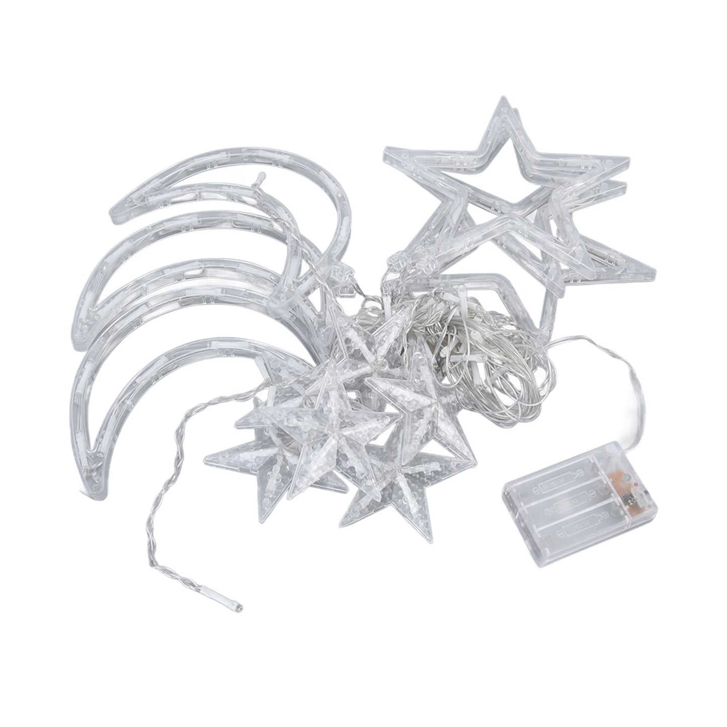 Star Moon Curtain String Lights Romantic Ambience 2 Lighting Modes 126 LED Ramadan Curtain Lights for V1294-YM0523-3119220030711