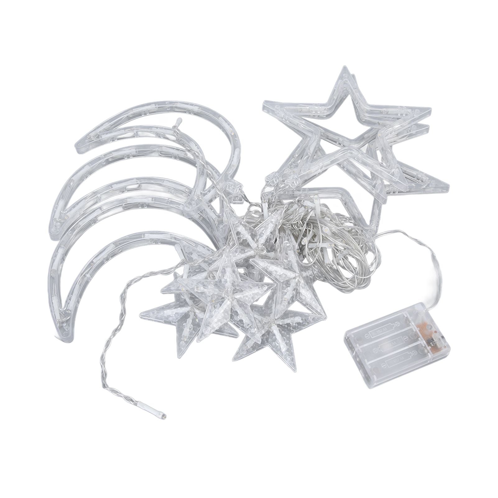 Star Moon Curtain String Lights Romantic Ambience 2 Lighting Modes 126 LED Ramadan Curtain Lights for V1294-YM0523-3119220030711