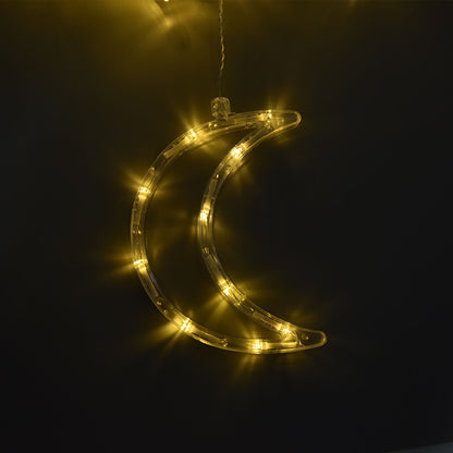 Star Moon Curtain String Lights Romantic Ambience 2 Lighting Modes 126 LED Ramadan Curtain Lights for V1294-YM0523-3119220030711
