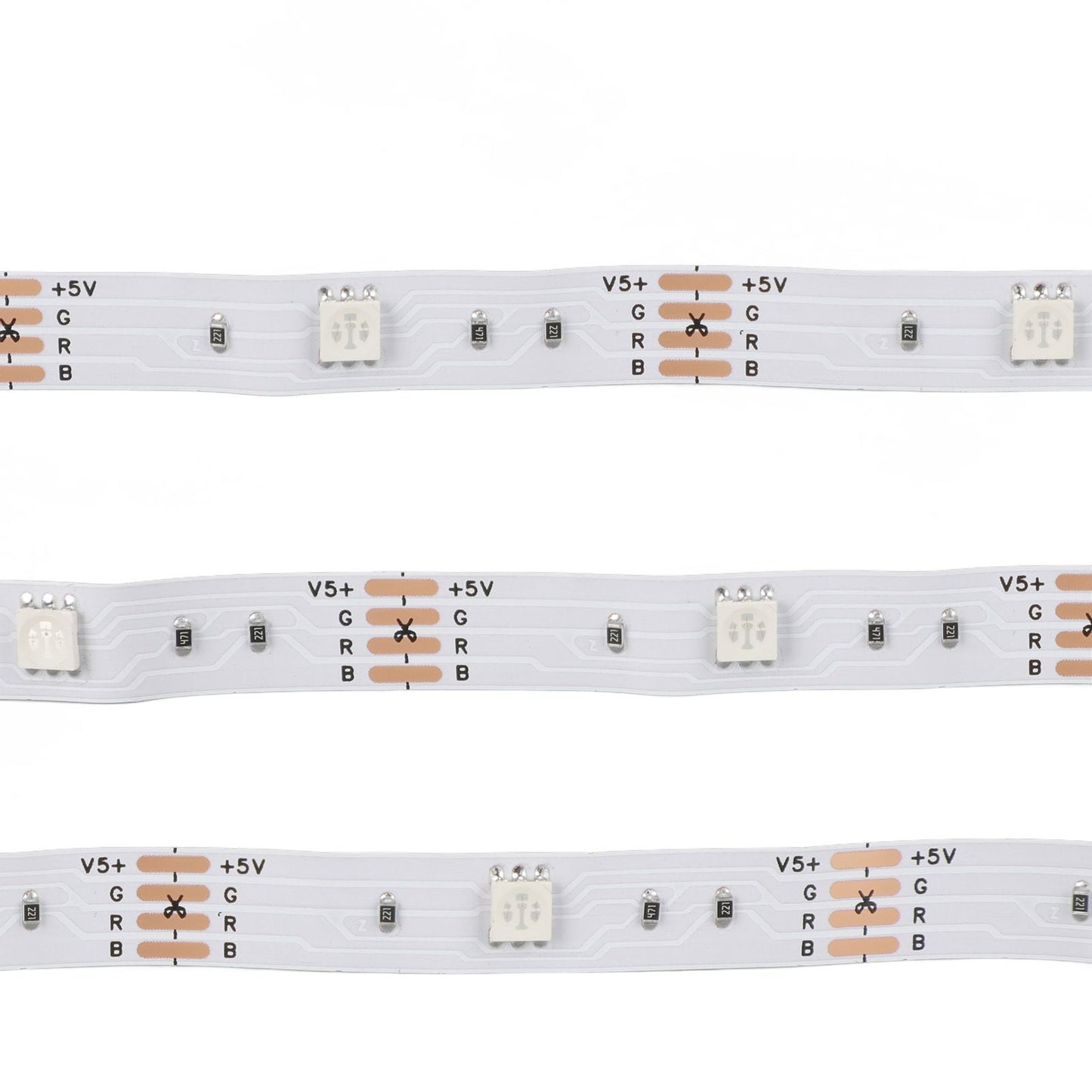 RGB LED Strip Lights Press Button Control 5V LED Lights with 3 Button Functions for Bedroom Kitchen Party V1294-YM0523-3119220030915