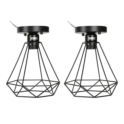 Ceiling Light Cage Guard Cover with Lamp Holder Base Vintage Industrial Style for E27 Bulbs V1294-YM0523-3119220032811