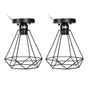 Ceiling Light Cage Guard Cover with Lamp Holder Base Vintage Industrial Style for E27 Bulbs V1294-YM0523-3119220032811