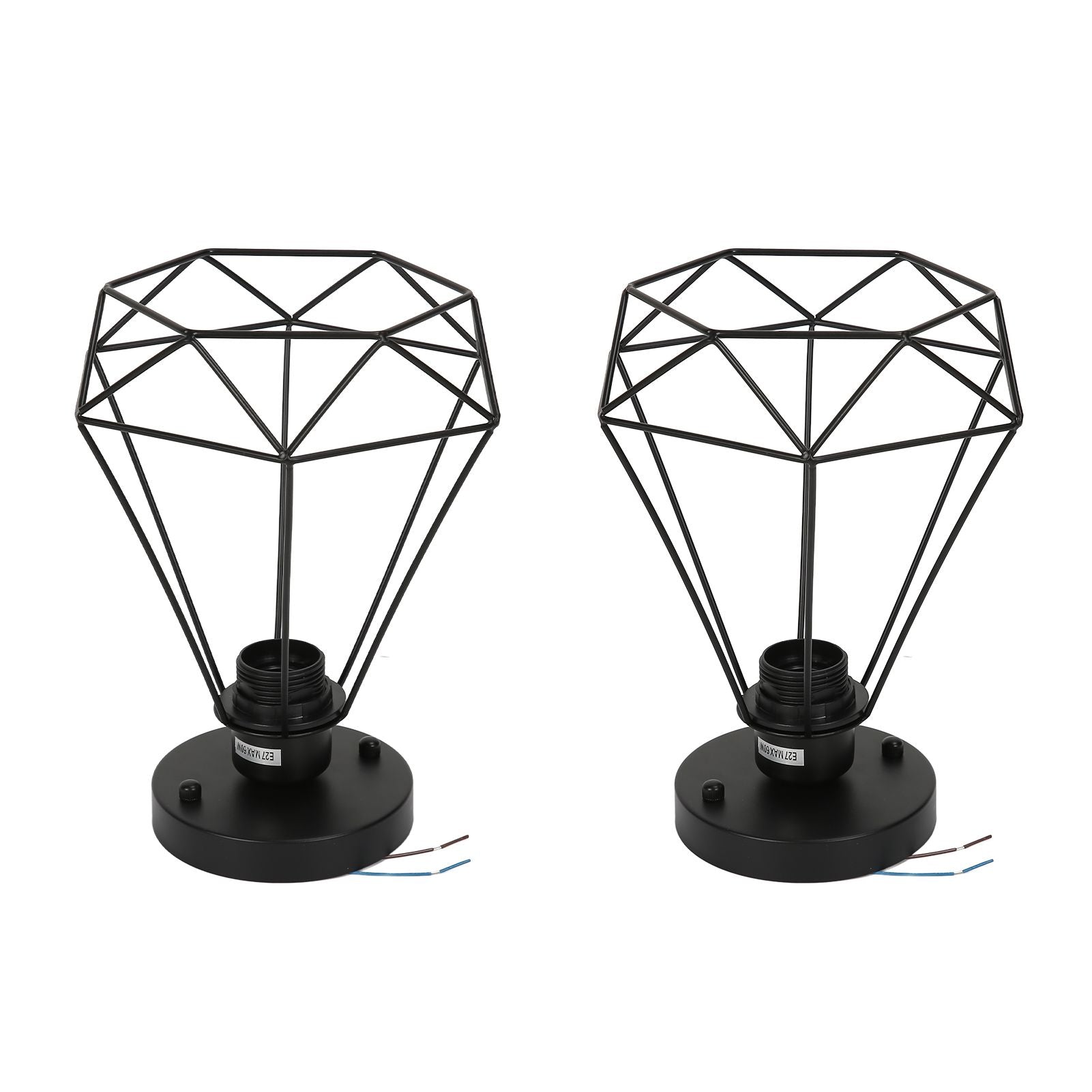 Ceiling Light Cage Guard Cover with Lamp Holder Base Vintage Industrial Style for E27 Bulbs V1294-YM0523-3119220032811