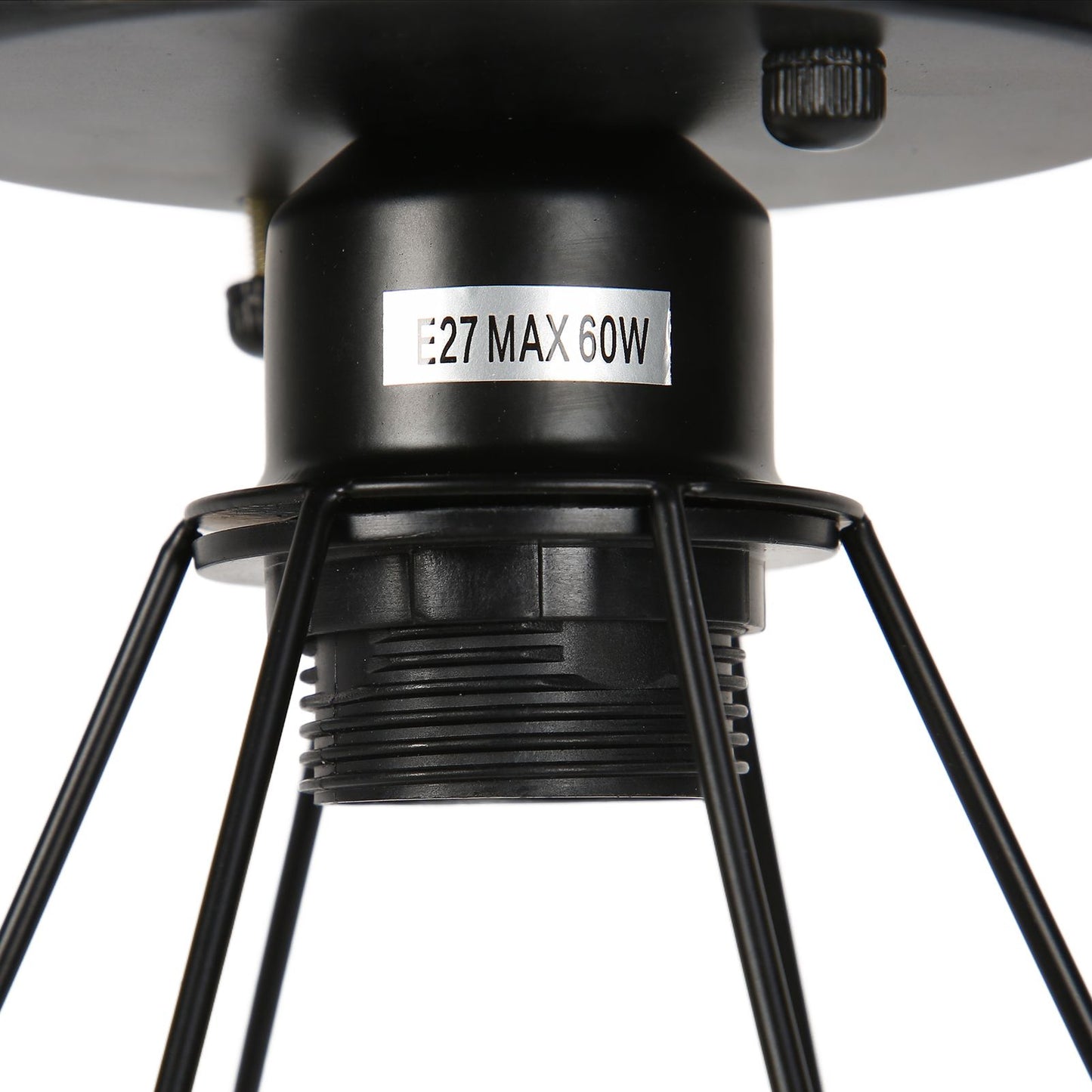 Ceiling Light Cage Guard Cover with Lamp Holder Base Vintage Industrial Style for E27 Bulbs V1294-YM0523-3119220032811