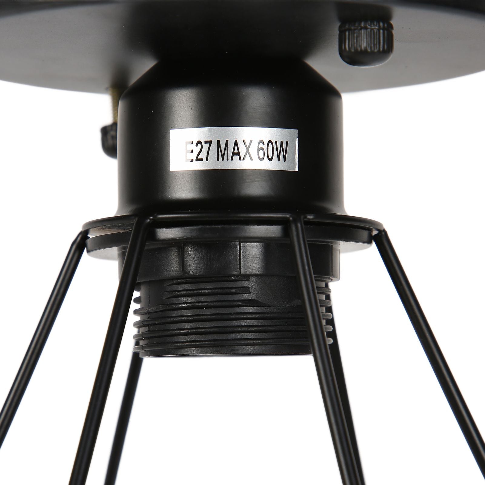 Ceiling Light Cage Guard Cover with Lamp Holder Base Vintage Industrial Style for E27 Bulbs V1294-YM0523-3119220032811