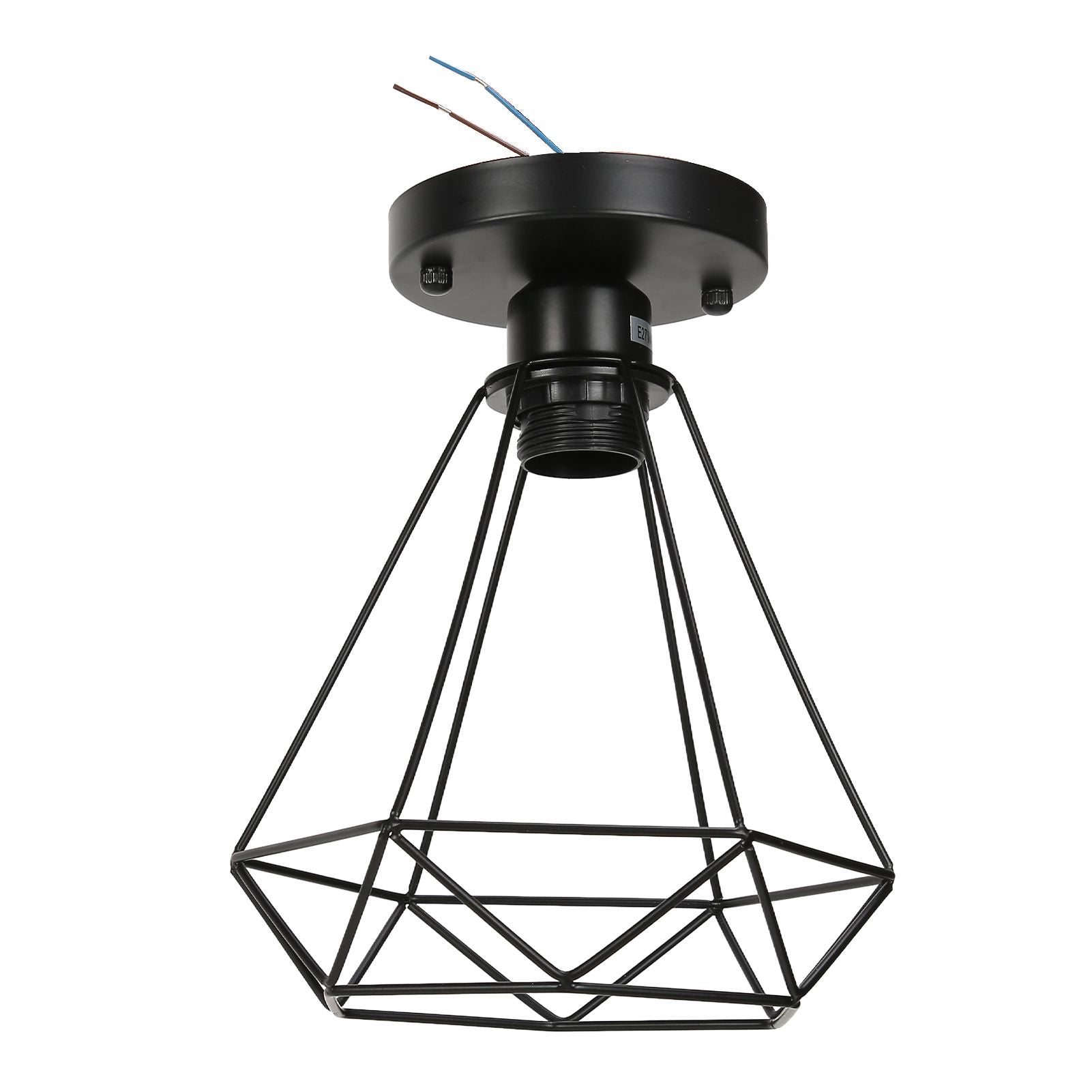 Ceiling Light Cage Guard Cover with Lamp Holder Base Vintage Industrial Style for E27 Bulbs V1294-YM0523-3119220032811