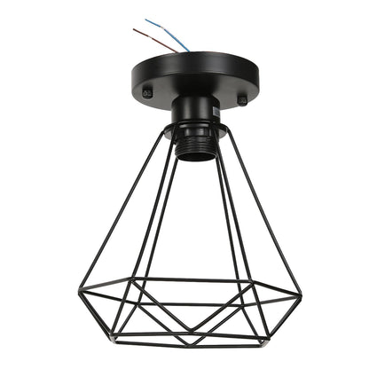 Ceiling Light Cage Guard Cover with Lamp Holder Base Vintage Industrial Style for E27 Bulbs V1294-YM0523-3119220032811
