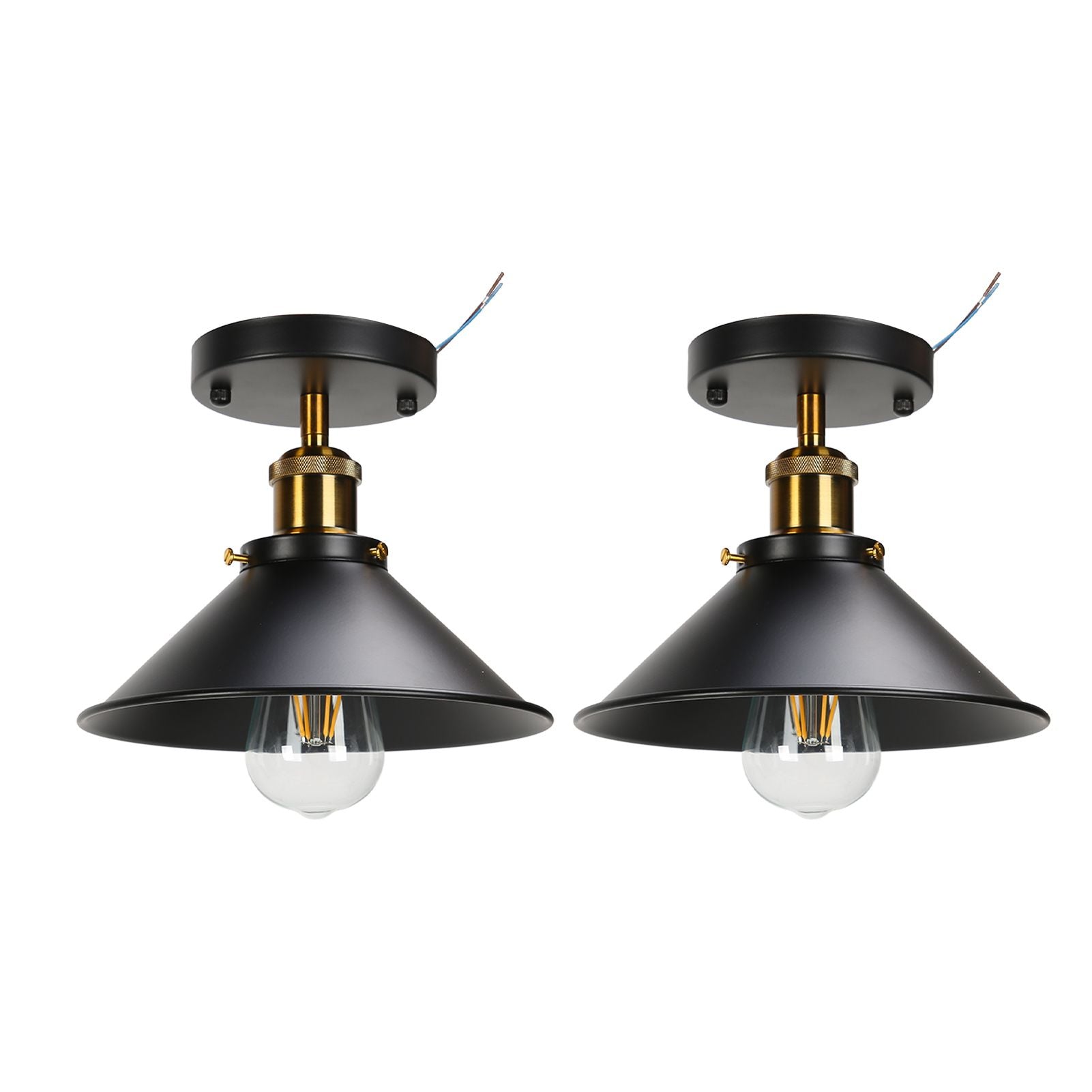 E27 Ceiling Light Industrial Black Wrought Iron Ceiling Lamp for Farm Kitchen Corridor 85-240V V1294-YM0523-3119220032911