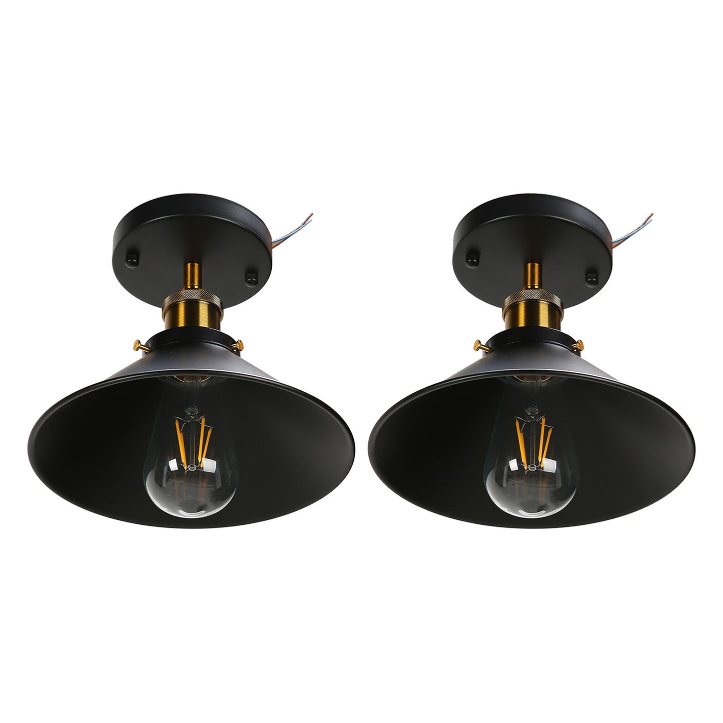 E27 Ceiling Light Industrial Black Wrought Iron Ceiling Lamp for Farm Kitchen Corridor 85-240V V1294-YM0523-3119220032911