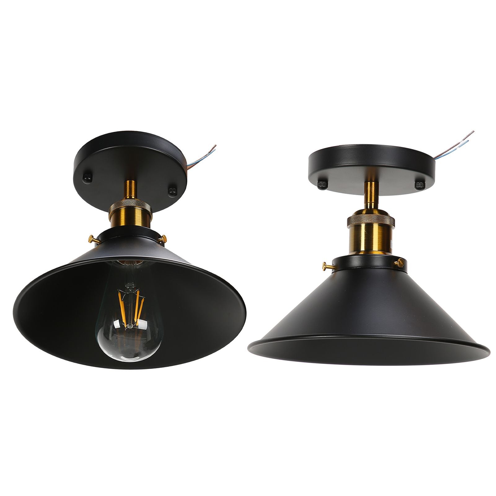 E27 Ceiling Light Industrial Black Wrought Iron Ceiling Lamp for Farm Kitchen Corridor 85-240V V1294-YM0523-3119220032911