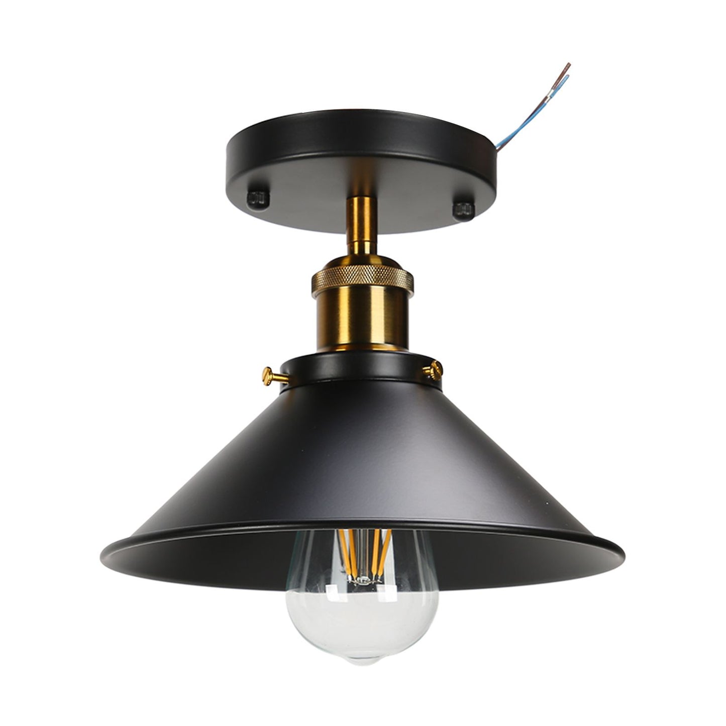 E27 Ceiling Light Industrial Black Wrought Iron Ceiling Lamp for Farm Kitchen Corridor 85-240V V1294-YM0523-3119220032911