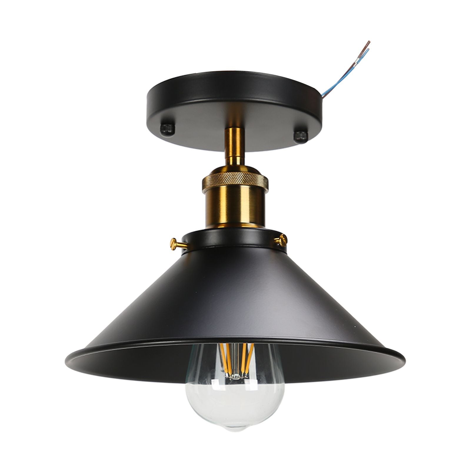 E27 Ceiling Light Industrial Black Wrought Iron Ceiling Lamp for Farm Kitchen Corridor 85-240V V1294-YM0523-3119220032911