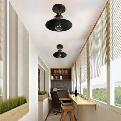 E27 Ceiling Light Industrial Black Wrought Iron Ceiling Lamp for Farm Kitchen Corridor 85-240V V1294-YM0523-3119220032911