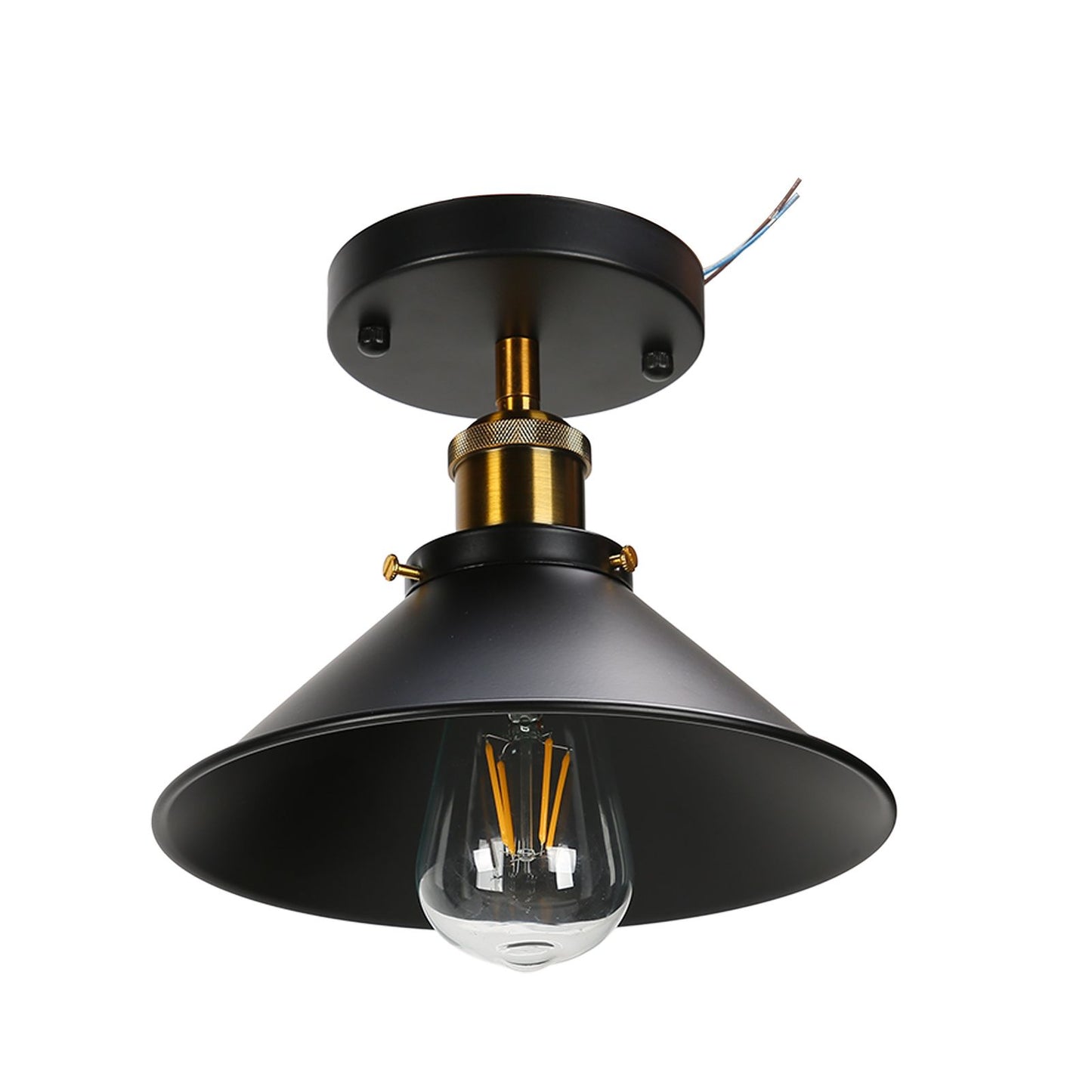 E27 Ceiling Light Industrial Black Wrought Iron Ceiling Lamp for Farm Kitchen Corridor 85-240V V1294-YM0523-3119220032911
