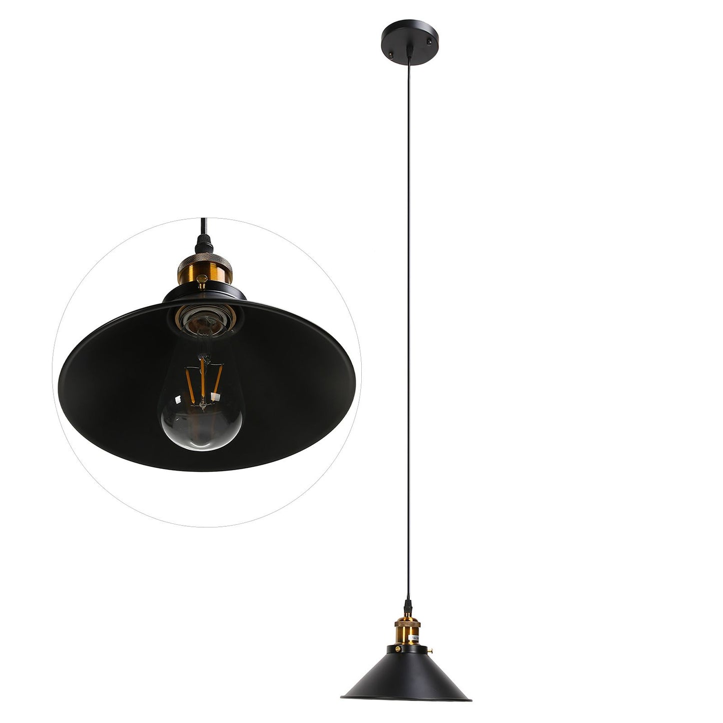 Wrought Iron Ceiling Lamp Simple Retro Industrial Style E27 Black Metal Cage Wrought Iron Hanging Light V1294-YM0523-3119220033011