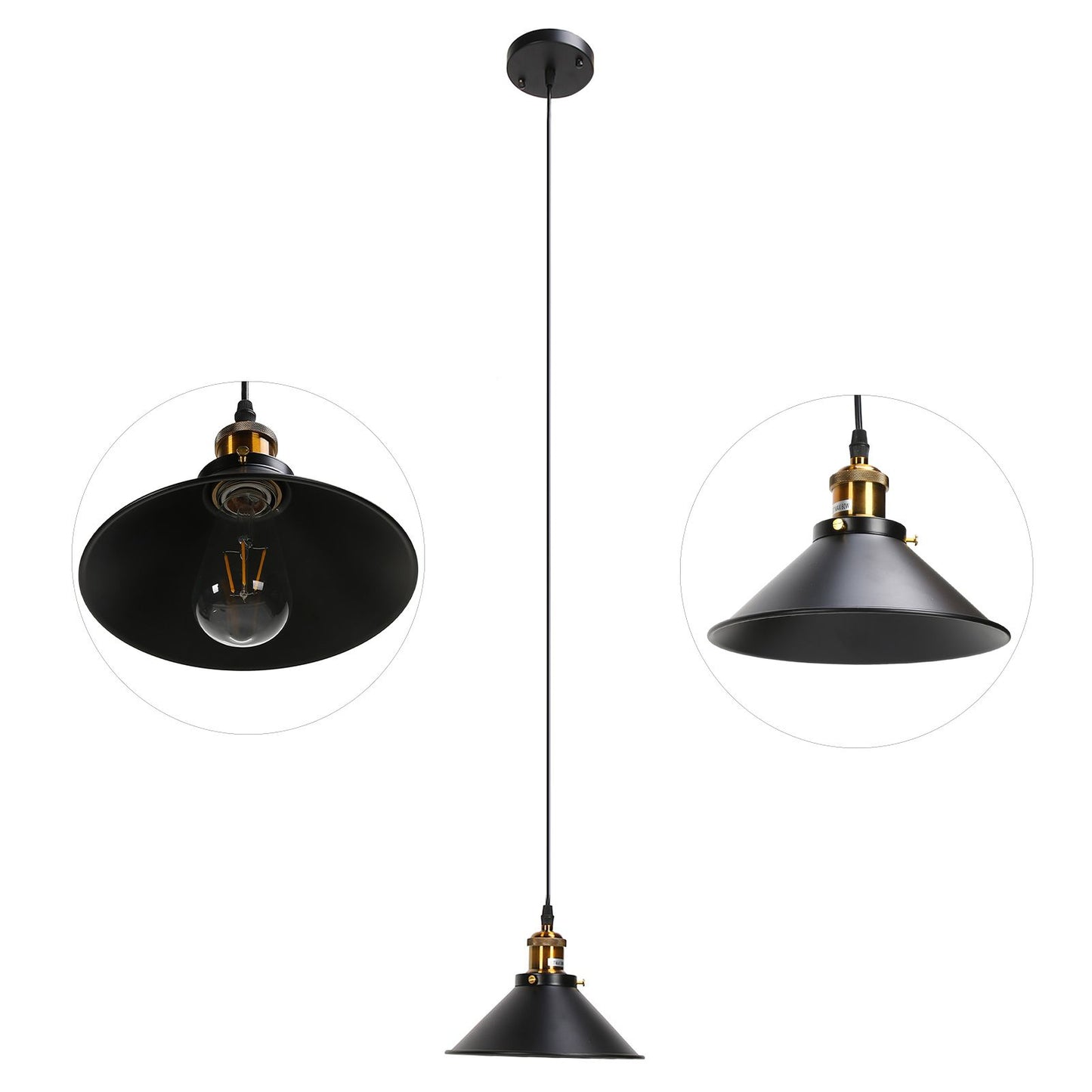 Wrought Iron Ceiling Lamp Simple Retro Industrial Style E27 Black Metal Cage Wrought Iron Hanging Light V1294-YM0523-3119220033011