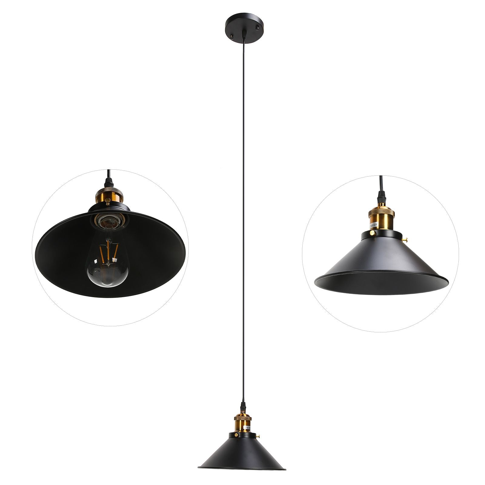 Wrought Iron Ceiling Lamp Simple Retro Industrial Style E27 Black Metal Cage Wrought Iron Hanging Light V1294-YM0523-3119220033011
