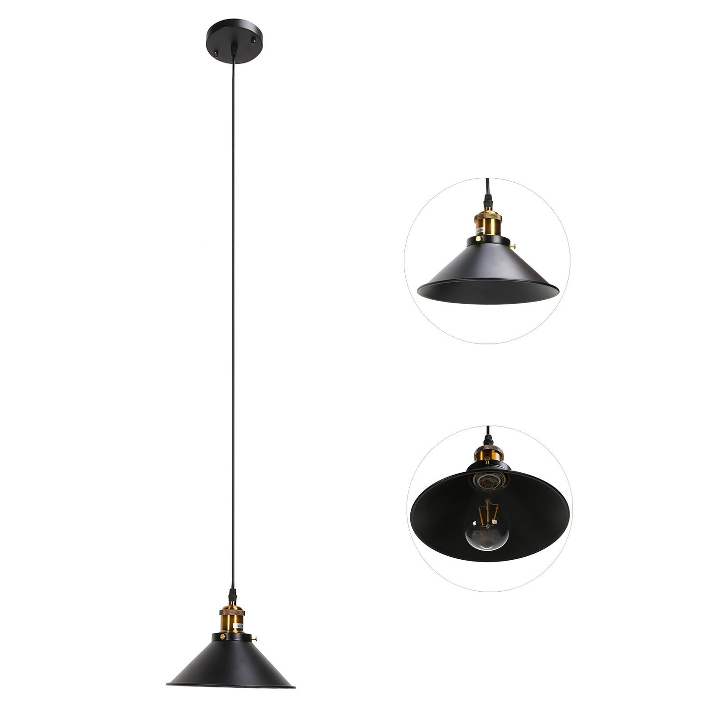 Wrought Iron Ceiling Lamp Simple Retro Industrial Style E27 Black Metal Cage Wrought Iron Hanging Light V1294-YM0523-3119220033011