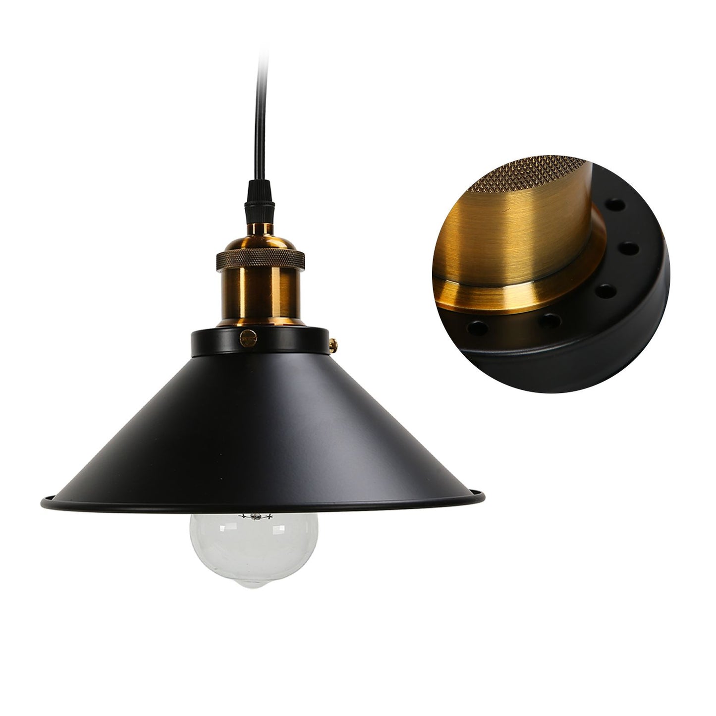 Wrought Iron Ceiling Lamp Simple Retro Industrial Style E27 Black Metal Cage Wrought Iron Hanging Light V1294-YM0523-3119220033011