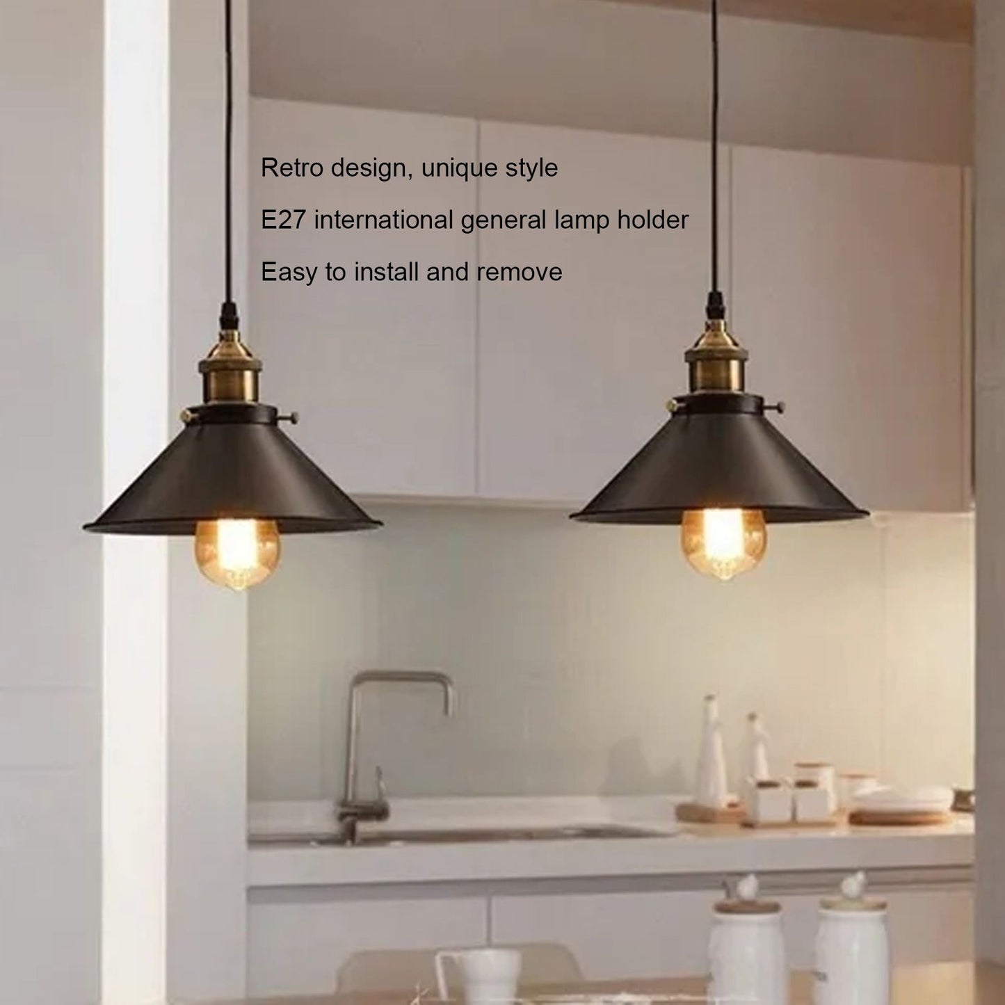 Wrought Iron Ceiling Lamp Simple Retro Industrial Style E27 Black Metal Cage Wrought Iron Hanging Light V1294-YM0523-3119220033011