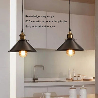 Wrought Iron Ceiling Lamp Simple Retro Industrial Style E27 Black Metal Cage Wrought Iron Hanging Light V1294-YM0523-3119220033011