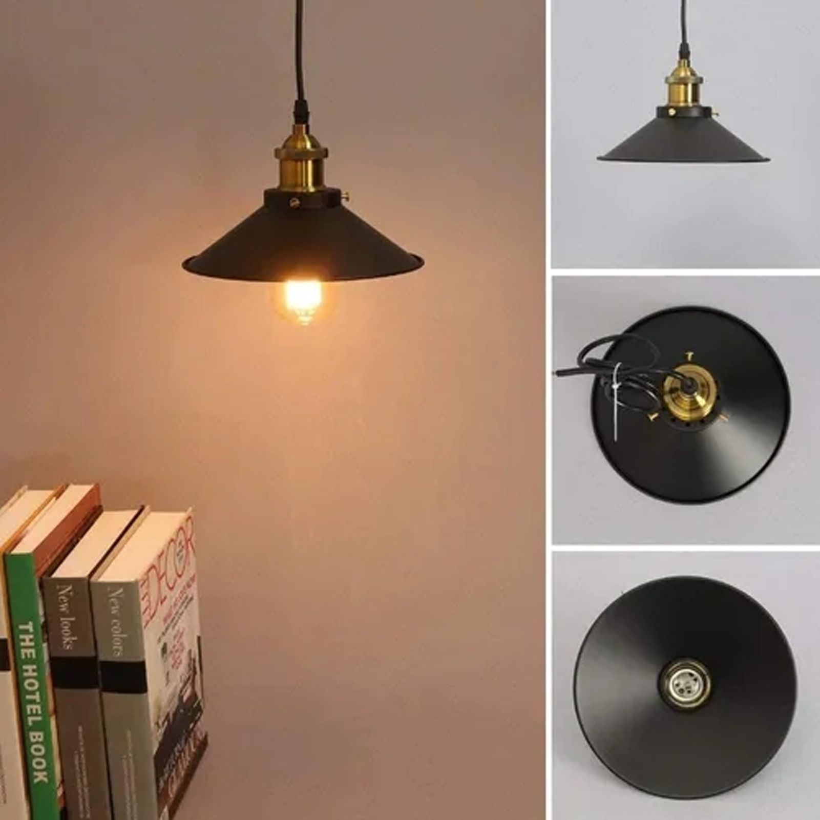 Wrought Iron Ceiling Lamp Simple Retro Industrial Style E27 Black Metal Cage Wrought Iron Hanging Light V1294-YM0523-3119220033011