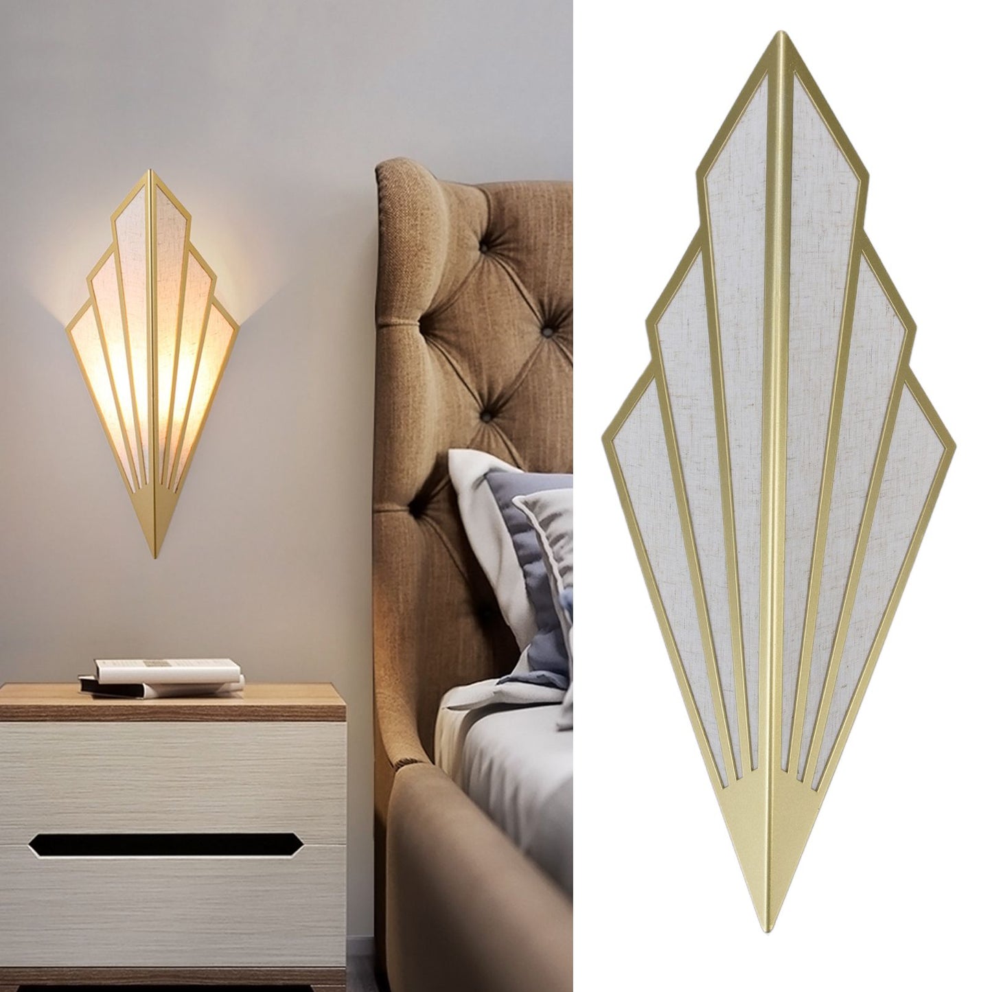 Modern Fabric Wall Lamp E14 Wall Light LED Bedside Lamp for Household Hallway 110-220V V1294-YM0523-3119220035611