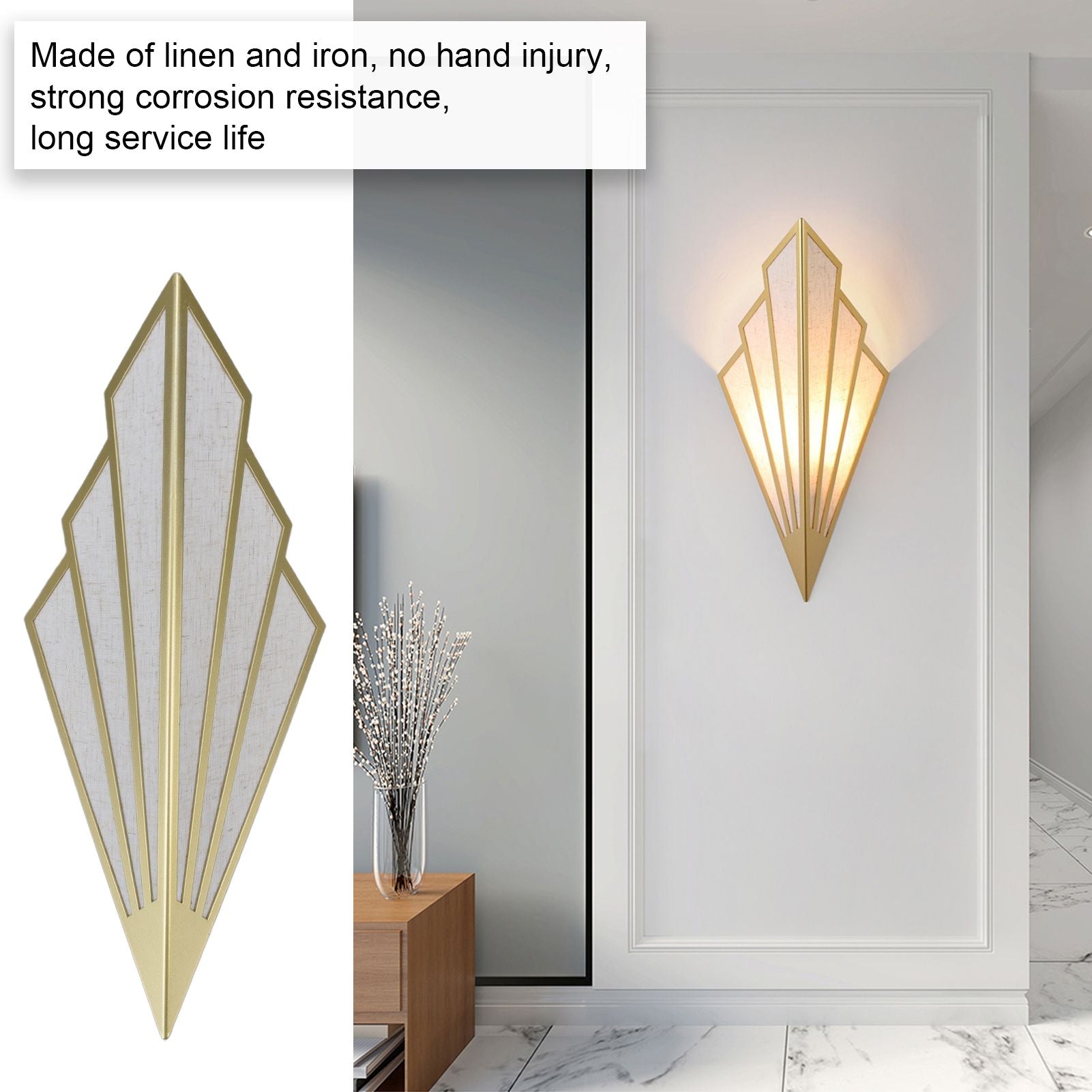 Modern Fabric Wall Lamp E14 Wall Light LED Bedside Lamp for Household Hallway 110-220V V1294-YM0523-3119220035611