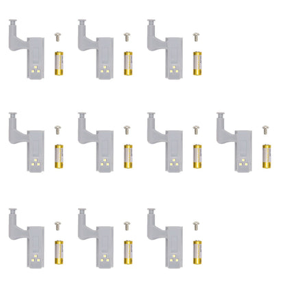 10 Sets Hinge LED Light High Brightness ABS Cabinet Hinge Light with 3 LED Lamp Beads Hinge Lights for V1294-YM0523-3119220035811
