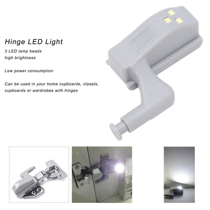 10 Sets Hinge LED Light High Brightness ABS Cabinet Hinge Light with 3 LED Lamp Beads Hinge Lights for V1294-YM0523-3119220035811