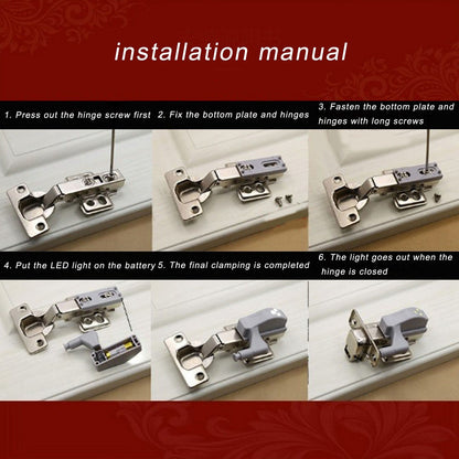 10 Sets Hinge LED Light High Brightness ABS Cabinet Hinge Light with 3 LED Lamp Beads Hinge Lights for V1294-YM0523-3119220035811