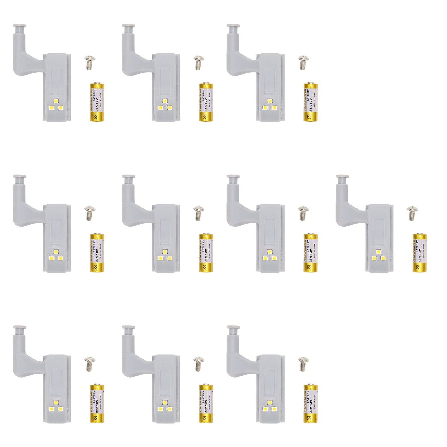 10 Sets Hinge LED Light High Brightness ABS Cabinet Hinge Light with 3 LED Lamp Beads Hinge Lights for V1294-YM0523-3119220035812