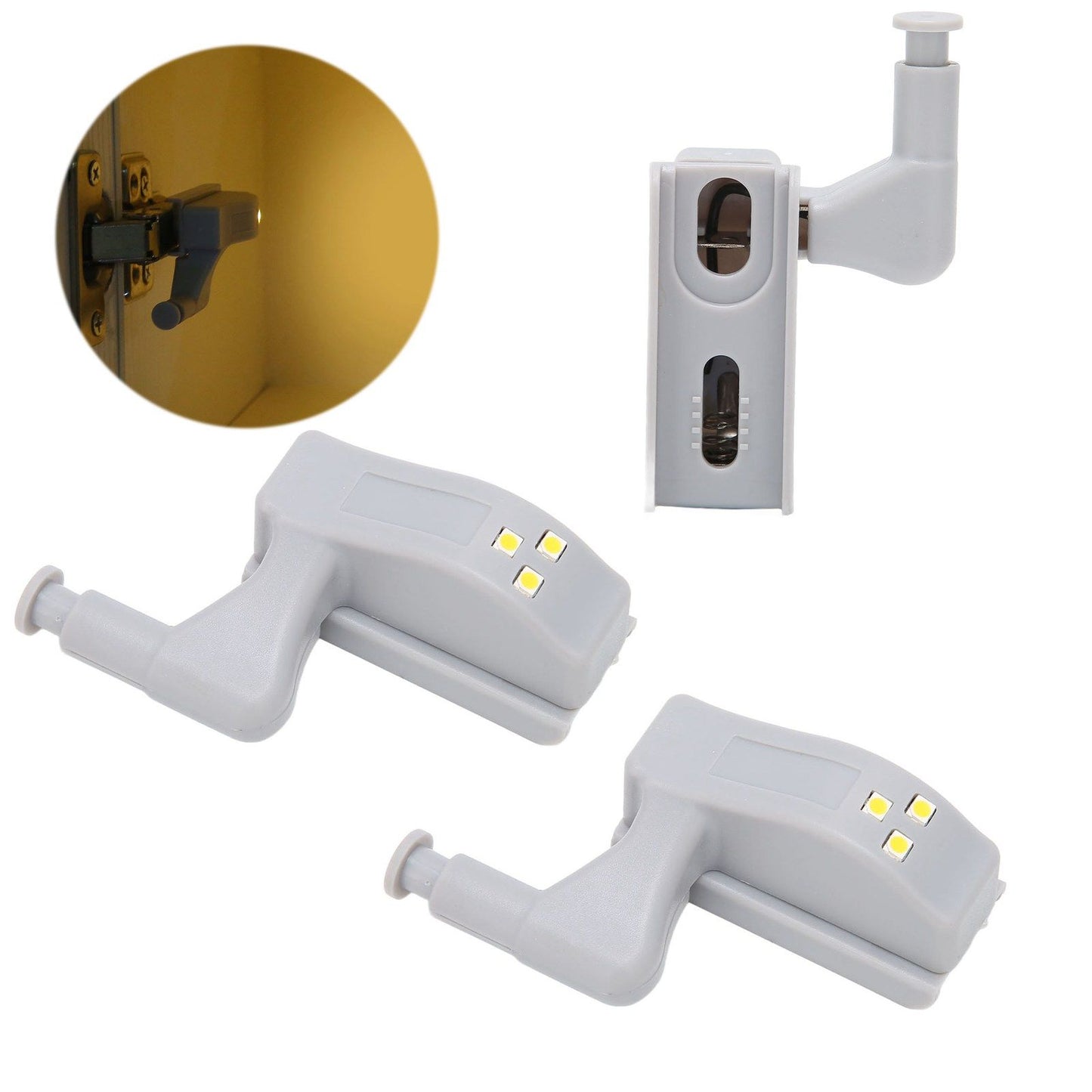 10 Sets Hinge LED Light High Brightness ABS Cabinet Hinge Light with 3 LED Lamp Beads Hinge Lights for V1294-YM0523-3119220035812