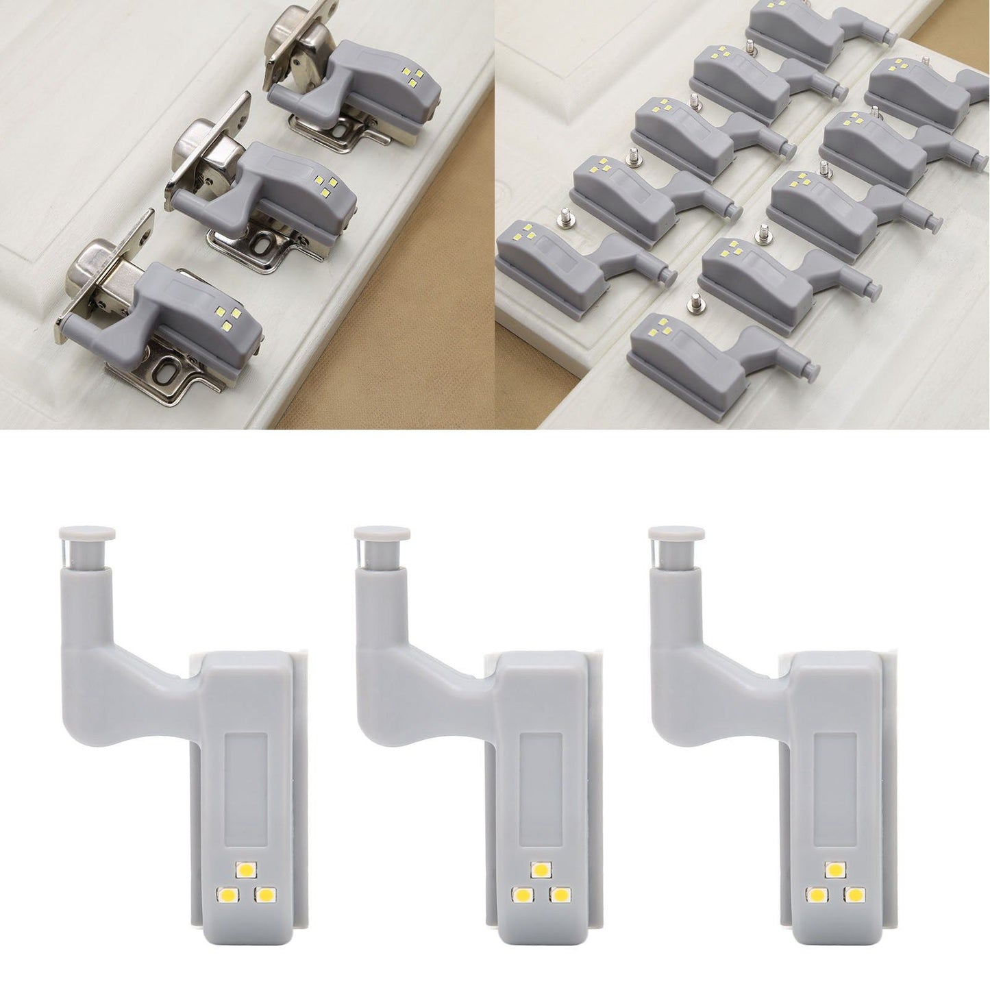 10 Sets Hinge LED Light High Brightness ABS Cabinet Hinge Light with 3 LED Lamp Beads Hinge Lights for V1294-YM0523-3119220035812