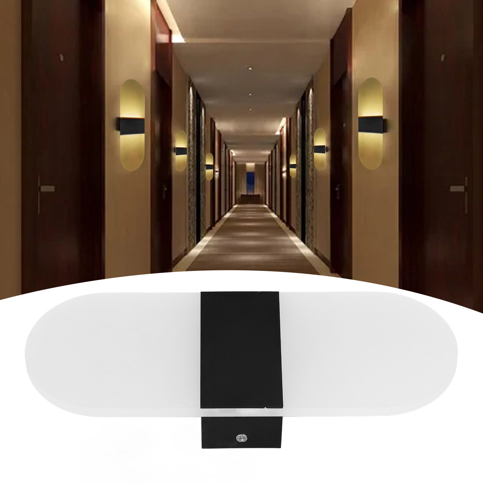 LED Wall Light Acrylic 360 degrees Up Down 6W Warm Modern Wall Lamp for Hallway Bedroom Restaurant 90-265V V1294-YM0523-3119220037111