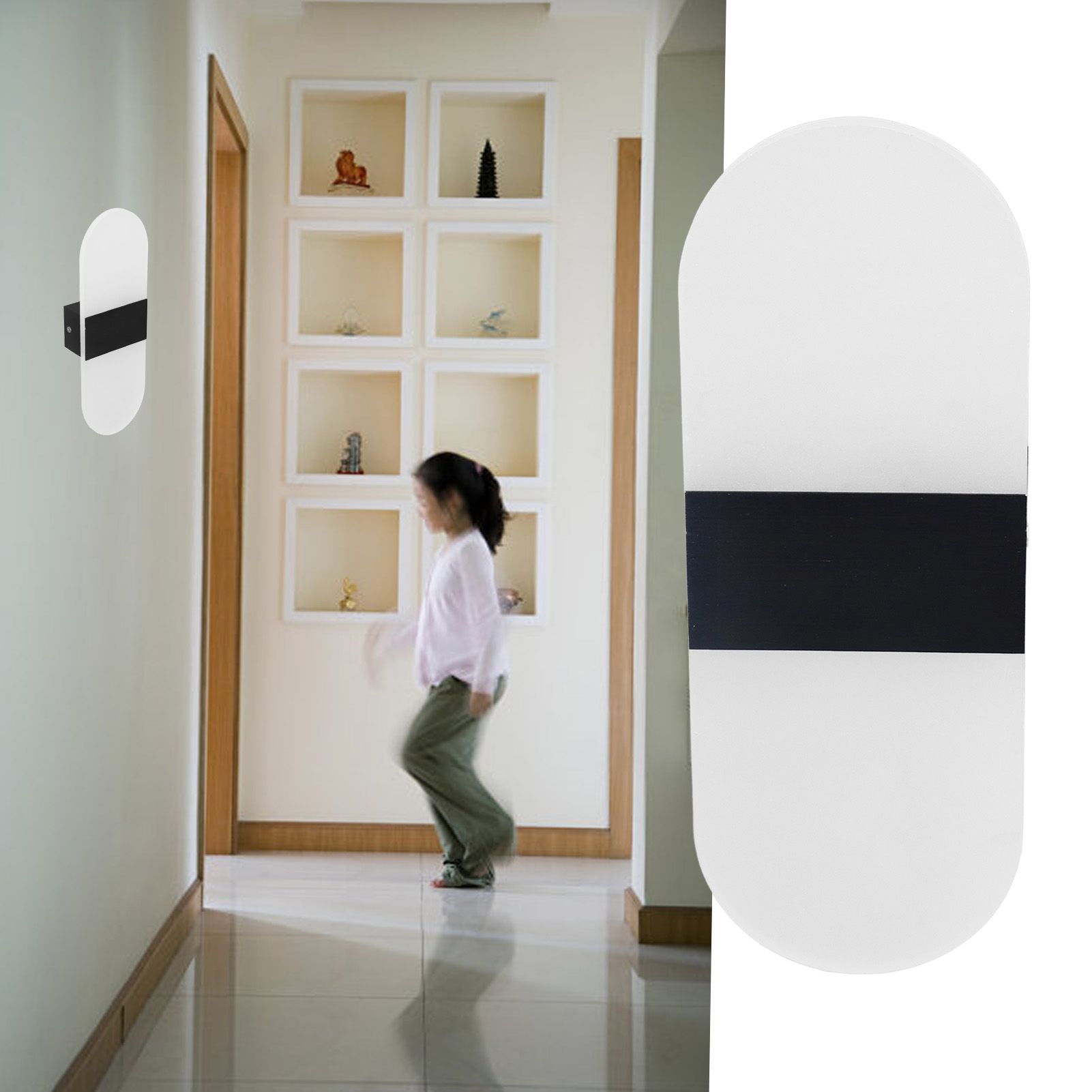 LED Wall Light Acrylic 360 degrees Up Down 6W Warm Modern Wall Lamp for Hallway Bedroom Restaurant 90-265V V1294-YM0523-3119220037111