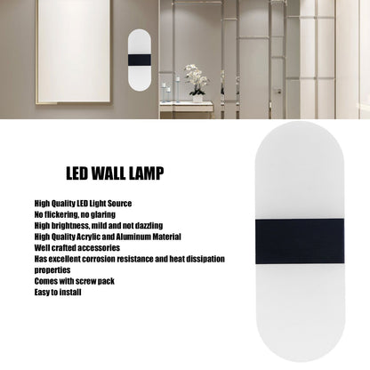 LED Wall Light Acrylic 360 degrees Up Down 6W Warm Modern Wall Lamp for Hallway Bedroom Restaurant 90-265V V1294-YM0523-3119220037111