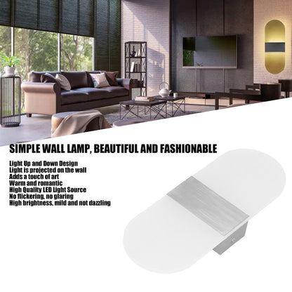LED Wall Light Acrylic 360 degrees Up Down 6W Warm Modern Wall Lamp for Hallway Bedroom Restaurant 90-265V V1294-YM0523-3119220037113
